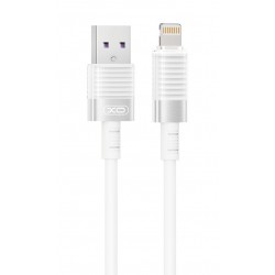  USB 2.0 Cable To Lightning 6A Super Fast Charge Brushed Silicone White 1m Καλώδιο Σύνδεσης Λευκό XO-NB282