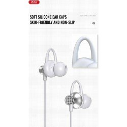 Earphones Stereo Lightning Gray Ακουστικά Ενσύρματα Λευκά XO-EP41