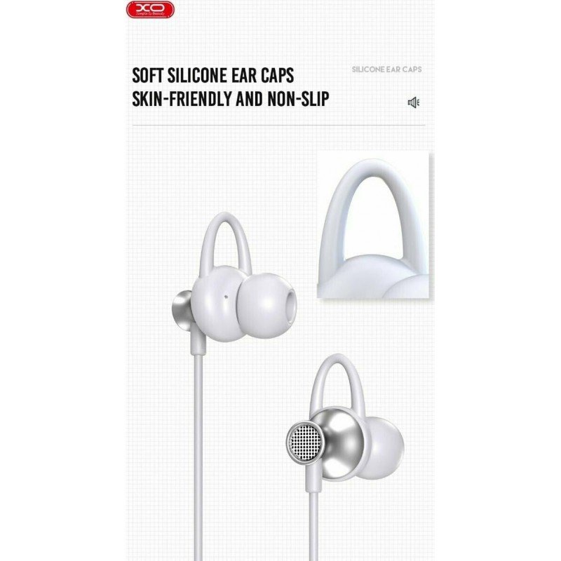 Earphones Stereo Lightning Gray Ακουστικά Ενσύρματα Λευκά XO-EP41