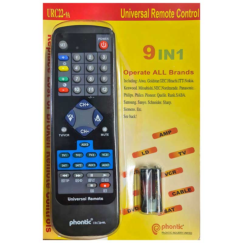 PHONTIC URC22-9A REMOTE CONTROL UNIVERSAL 9 IN 1 ΤΗΛΕΧΕΙΡΙΣΤΗΡΙΟ (TV/DVD/SATELLITE)