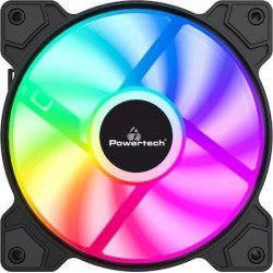 Tower Cooler Fan Black RGB LED 120X120X25mm 12V 3pin Ανεμιστηράκι Κουτιού PT-1170