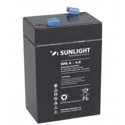 Sunlight 6V 4.5Am Lead Battery Pack UPS 6V 4500mA Μπαταρία Μόλυβδου Επαναφορτιζόμενη