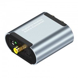 Μετατροπέας Οπτικής Ίνας - Αναλογική Digital Audio Converter Toslink Optical To Analogue Audio 2 X RCA &  Jack 3.5 Metal Shell