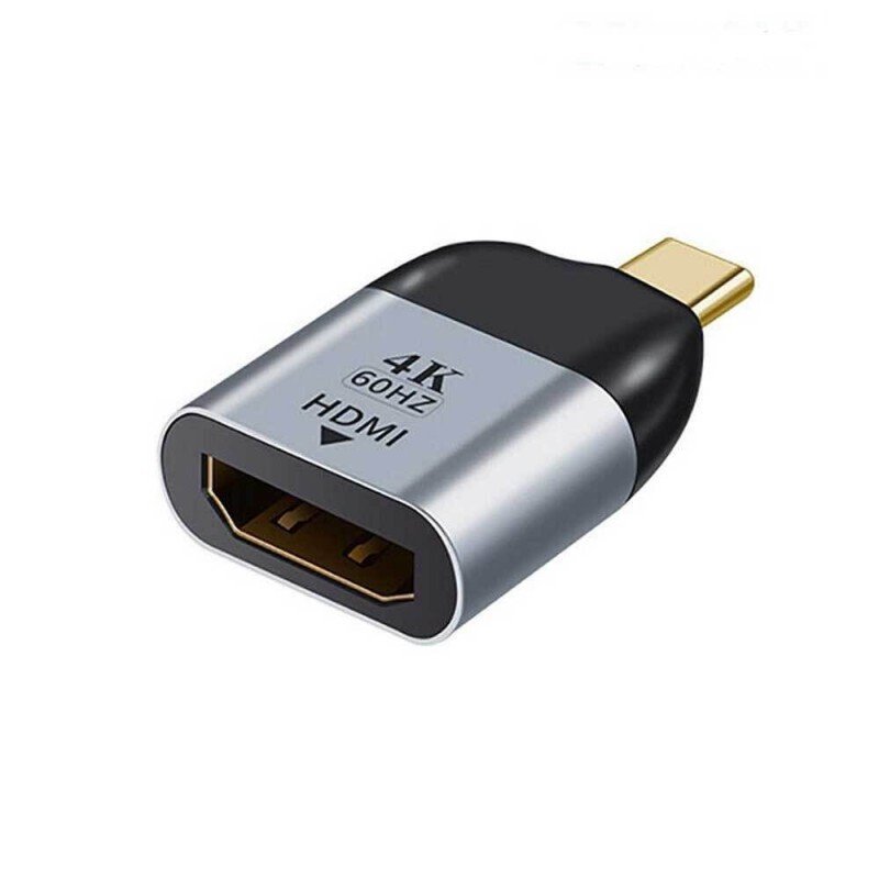 Adapter USB Type-C Male To HDMI 1.4V Female Black-Gray HDTV 4K 60Hz Adapter USB Type-C Male To HDMI 1.4V Female Black-Gray HDTV 4K 60Hz