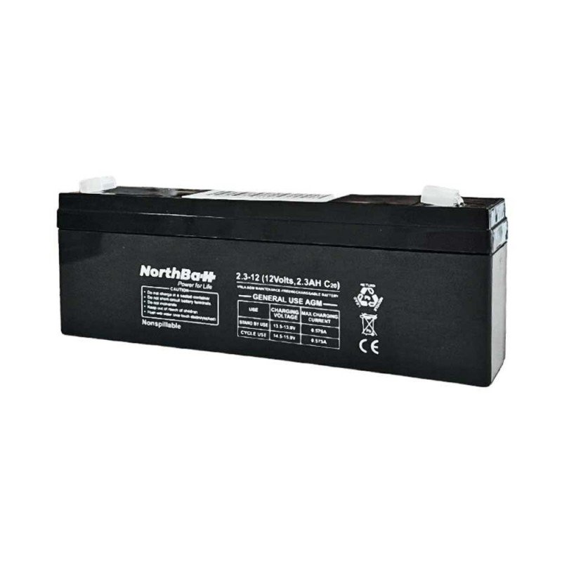 NorthBatt Lead Battery Pack UPS 12V 2.3Ah AGM Μπαταρία Μολύβδου Επαναφορτιζόμενη