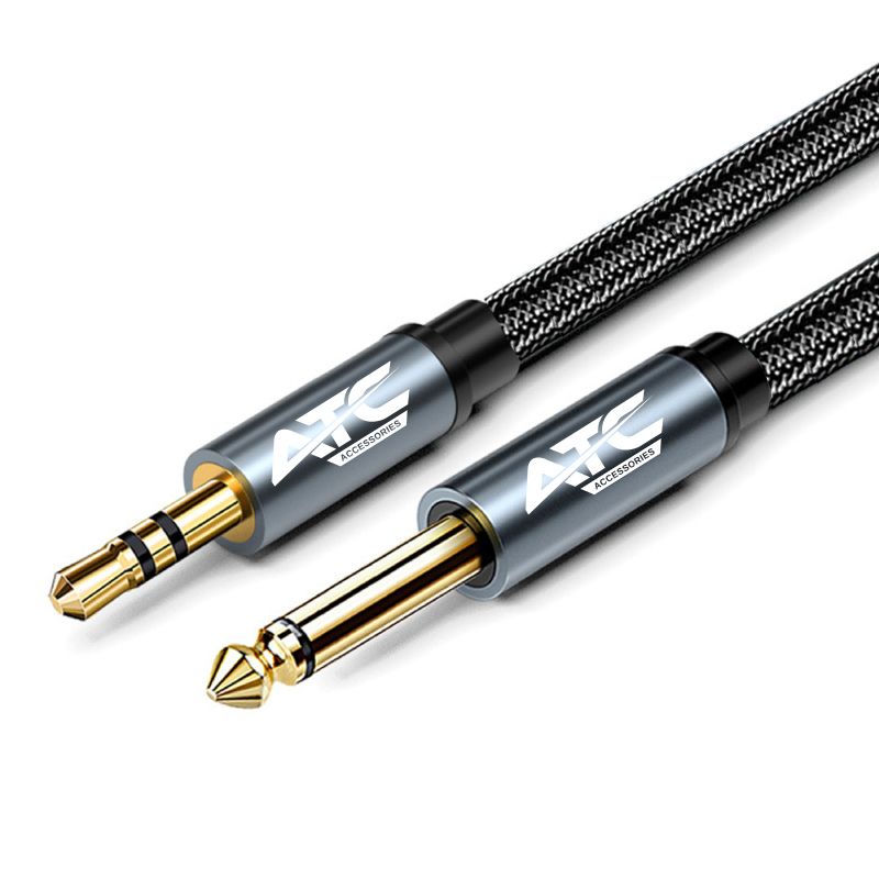 Καλώδιο Ήχου Στερεοφωνικό Jack 3.5 Male Stereo To Jack 6.3 Male Mono Gold 2m