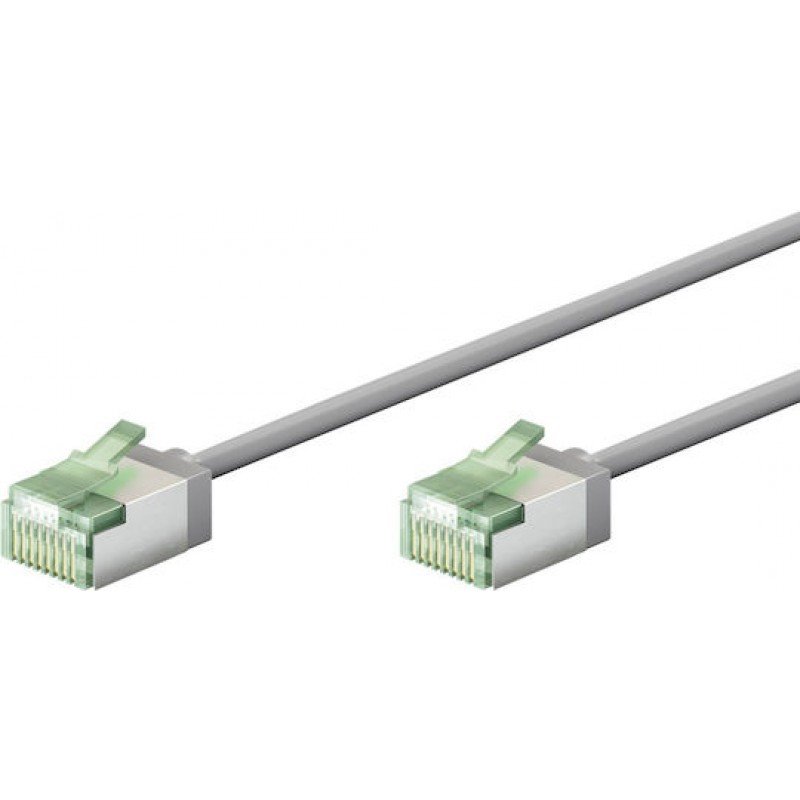 UTP Ethernet Cable 1m Gray Cat 8.1 U/FTP Ultra Slim CU 40Gbps Καλώδιο Δικτύου Goobay 74346
