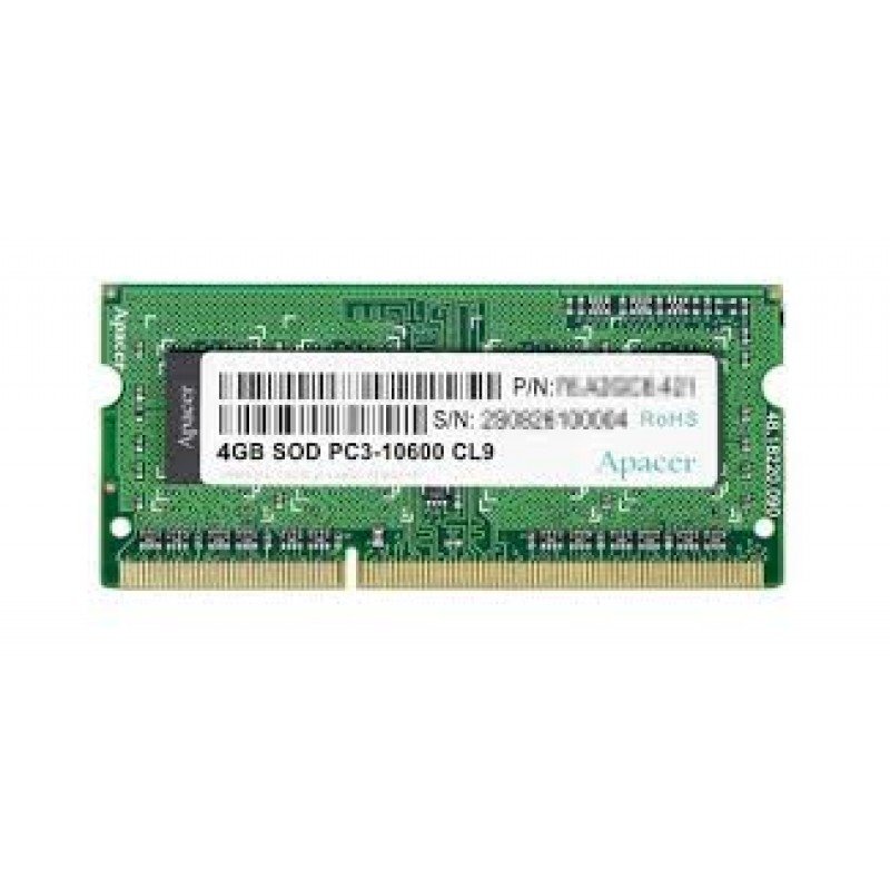 4Gb Memory Ram Sodim DDR3 1333Mhz Apacer 1.35V CL11 78.B2GC9.AF1 Μνήμη Φορητού Refurbished