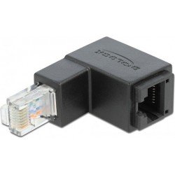 RJ45 UTP Plug Cat6e 8p8cs  Corner Black Delock 86423 Γωνιακό Φις Δικτύου 