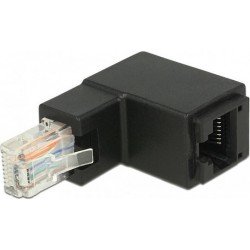 RJ45 UTP Plug Cat6e 8p8cs  Corner Black Delock 86424 Γωνιακό Φις Δικτύου 