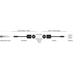 Jack 3.5 Audio Sound Extension Via UTP RJ45 Cable 50m Delock 87858 Αντάπτορας Ήχου Στερεοφωνικός