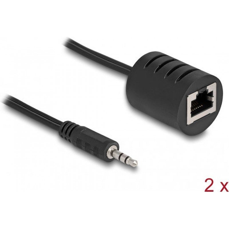Jack 3.5 Audio Sound Extension Via UTP RJ45 Cable 50m Delock 87858 Αντάπτορας Ήχου Στερεοφωνικός