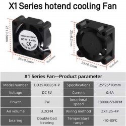 Bambu lab Hotend Cooling Fan For X1/X1C Bambu lab Hotend Cooling Fan For X1/X1C
