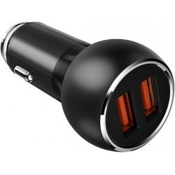 Car Charger Double Port 2 X USB 3A QC 3.0 15W Black & Micro Usb Cable Φορτιστής Αυτοκινήτου LDNIO C503Q