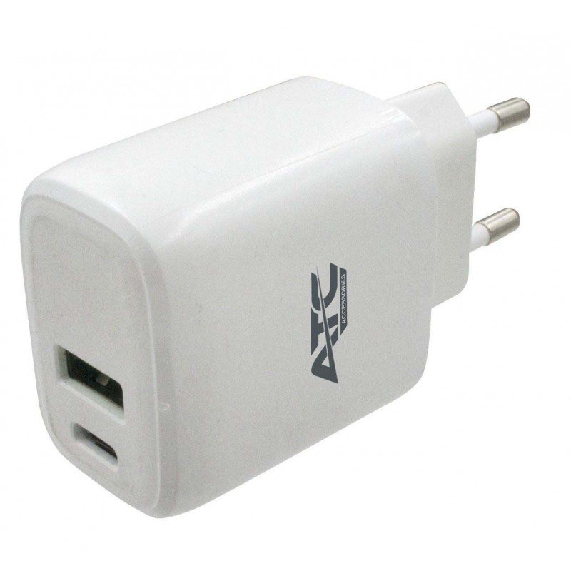Φορτιστής Πρίζας Quick Power Charger Qualcomm PD+QC 3.0 Type C 5V-12V 20W White ATC-CHF6