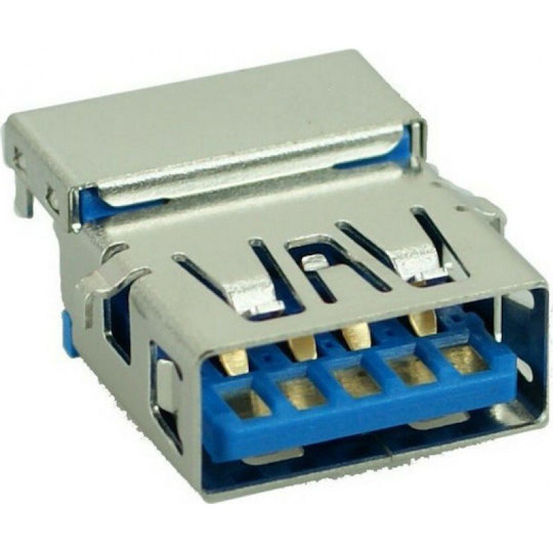 USB 3.0 Type A Connector Female Up Sink Flat Silver Con-U013