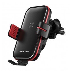 Cabletime CT-PH01-PB Induction 3 IN 1 Βάση Αυτοκινήτου & Ασύρματη Φόρτιση 15W Car Phone Holder