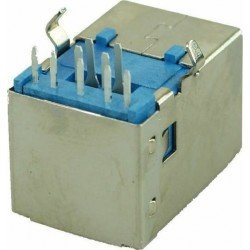 USB 3.0 Type B Connector Female Sink Flat Silver Con-U003