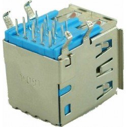 USB 3.0 Type A Connector Double Female Up Silver Con-U005