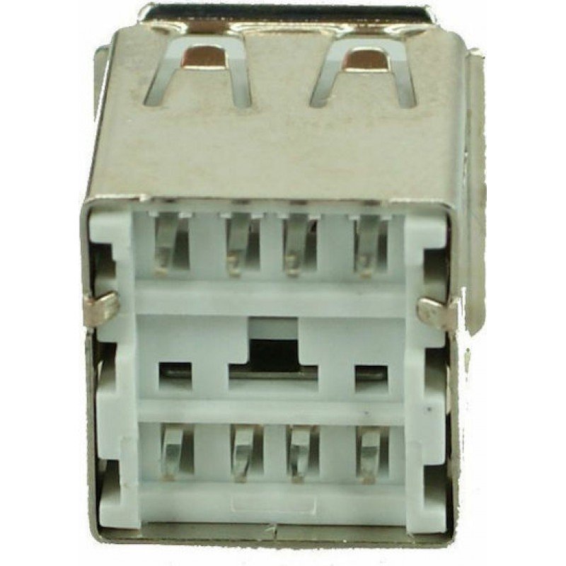 USB 2.0 Type A Connector Double Female Down Silver Con-U006