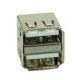 USB 2.0 Type A Connector Double Female Down Silver Con-U006