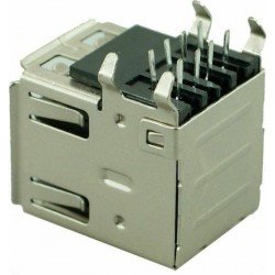 USB 2.0 Type A Connector Double Female Up Silver Con-U007