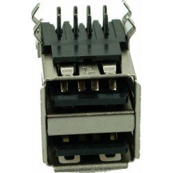 USB 2.0 Type A Connector Double Female Up Silver Con-U007
