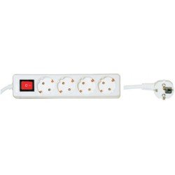 Πολύμπριζο 4 Θέσεων Λευκό Schuko Power Switch 4 Ports 16A 1.5m White HT-GBK04 Πολύμπριζο 4 Θέσεων Λευκό Schuko Power Switch 4 Ports 16A 1.5m White HT-GBK04