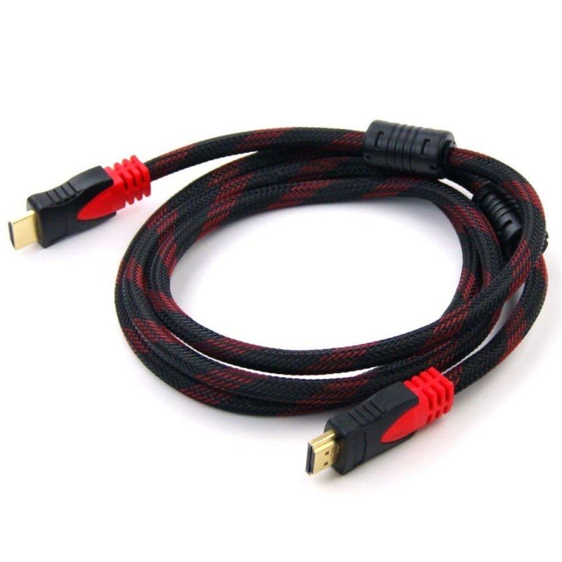 HDMI 1.4V Male To HDMI Male Feritte Cable 1.5m Black-Red Καλώδιο Εικόνας HV0036