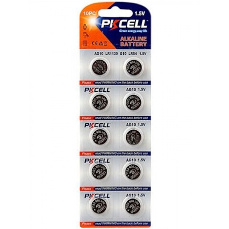 Battery LR63 AG0 LR521/379 1.5V Pkcell Αλκαλική Μπαταρία (10 Pieces)