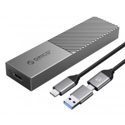 USB 3.1 Type C External Enclosure M.2 & M.2 NVME SSD Gray Orico PM206C3-G2-GY-BP 10Gbps