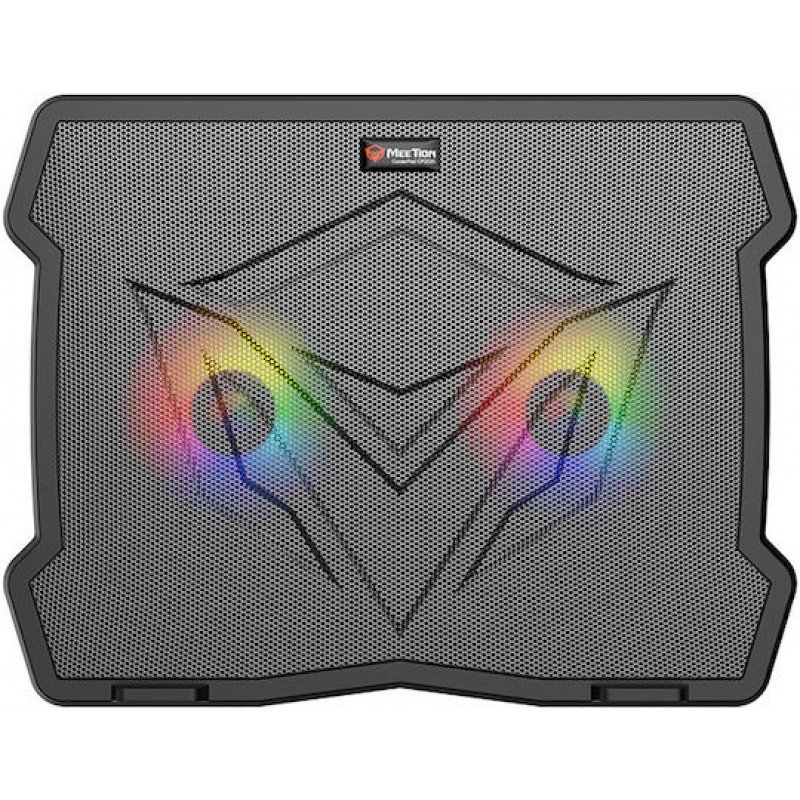 Laptop Cooler 14" 2 X Fan Led Gaming Cooling Pad Black Meetion MT-CP2020 Βάση Ψύξης Φορητού