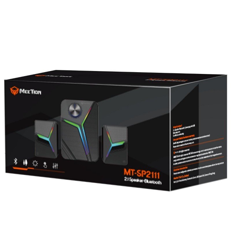 Ηχεία Μαύρα Speakers 2 X 3Watt Multimedia Jack 3.5 & Usb Black/Red Meetion MT-SP201