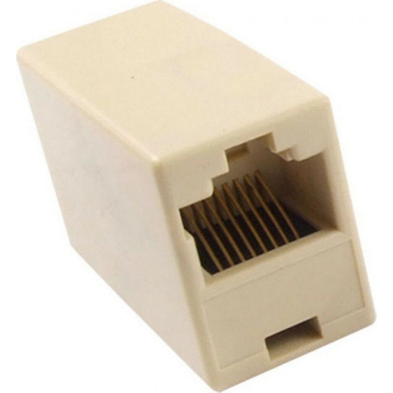 UTP Cable Connector F-F RJ45 Black Μούφα Δικτύου Μπεζ 8/8