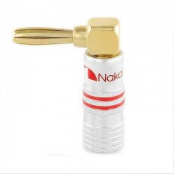 Nakamichi Banana Plug 90 Επιχρυσωμένος Γωνιακός Σύνδεσμος Καλωδίου Ηχείου Κόκιινο