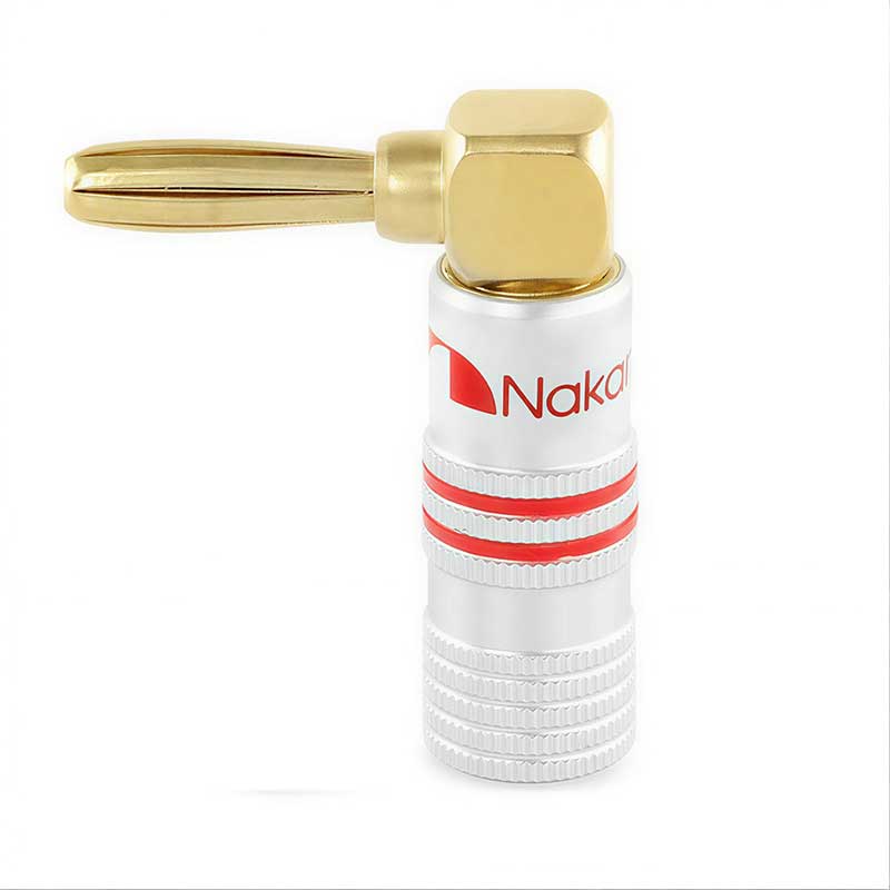 Nakamichi Banana Plug 90 Επιχρυσωμένος Γωνιακός Σύνδεσμος Καλωδίου Ηχείου Κόκιινο