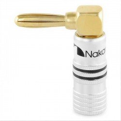Nakamichi Banana Plug 90 Επιχρυσωμένος Γωνιακός Σύνδεσμος Καλωδίου Ηχείου Μαύρο