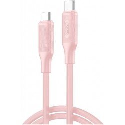 USB Type C Cable Male To Type C Male PD 60W Minimalist Pink 1m XO NB-Q265B USB Type C Cable Male To Type C Male PD 60W Minimalist Pink 1m XO NB-Q265B