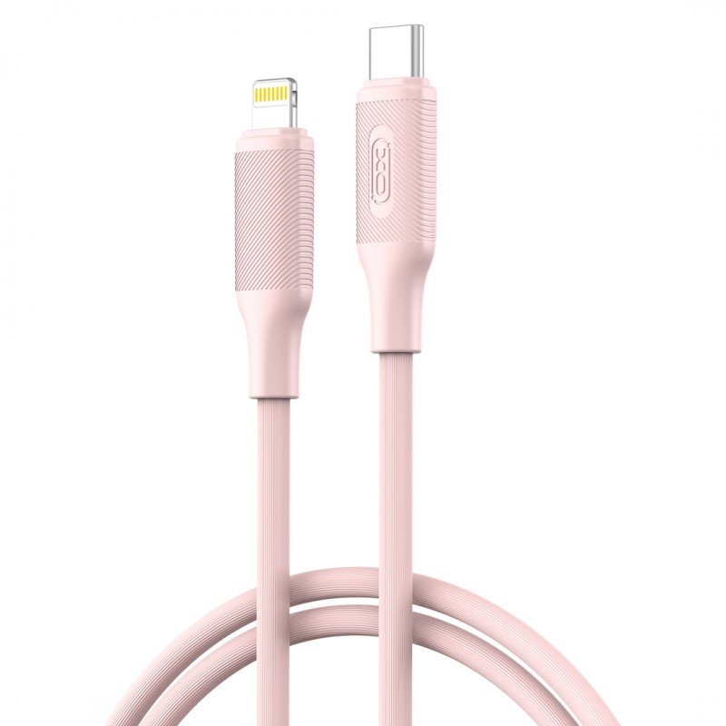 USB Type C Cable Male To Lightning Male PD 27W Janus Pink 1m XO NBQ265A