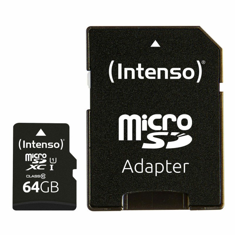 64GB Memory Micro SD Card & Adapter Intenso NSO3424490 Class 10 UHS-I Μνήμη 64GB Memory Micro SD Card & Adapter Intenso NSO3424490 Class 10 UHS-I Μνήμη