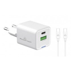 Φορτιστής Πρίζας Quick Power Charger Qualcomm GaN PD+QC 1 x Type C & USB A 5V-20V 33W White & Type C Cable PT-1224 Φορτιστής Πρίζας Quick Power Charger Qualcomm GaN PD+QC 1 x Type C & USB A 5V-20V 33W White & Type C Cable PT-1224