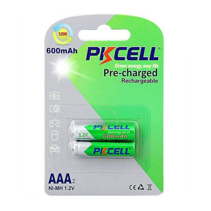 Μπαταρίες Επαναφορτιζόμενες Batteries AAA Rechargeable Ni-Mh 2 X 600mha 1.2 V R03 Pkcell 600-2B Μπαταρίες Επαναφορτιζόμενες Batteries AAA Rechargeable Ni-Mh 2 X 600mha 1.2 V R03 Pkcell 600-2B