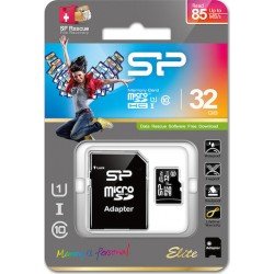 32Gb Memory Class 10 Micro SD Card & Adapter SD UHS-1 Silicon Power SP032GBSTHBU1V10SP