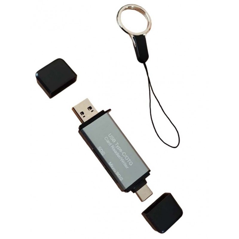USB A 3.0 & USB C & Micro USB Multi Card Reader Micro SD-TF OTG Aναγνώστης Καρτών