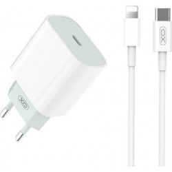Φορτιστής Πρίζας 20W PD+QC USB-C & Type C To Lightning Cable Λευκός XO L77 Φορτιστής Πρίζας 20W PD+QC USB-C & Type C To Lightning Cable Λευκός XO L77