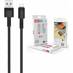 USB A 2.0 Cable To Type C 5A Super Fast Charge Black 1m Καλώδιο Φόρτισης XO NB-Q166 USB A 2.0 Cable To Type C 5A Super Fast Charge Black 1m Καλώδιο Φόρτισης XO NB-Q166