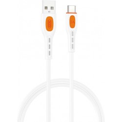 USB A 2.0 Cable Male To Type C 3A White-Orange 1m XO NB280 Καλώδιο Φόρτισης USB A 2.0 Cable Male To Type C 3A White-Orange 1m XO NB280 Καλώδιο Φόρτισης
