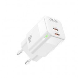 Φορτιστής Πρίζας Quick Power Charger Qualcomm PD+QC 2 x Type C 5V-12V 35W White XO-CE07
