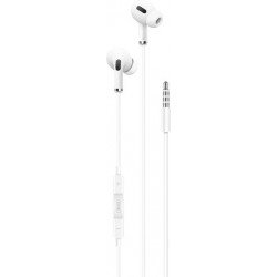 Earphones Ergonomic In-Ear Design With Mic White Ακουστικά & Μικρόφωνο Λευκά XO-EP22