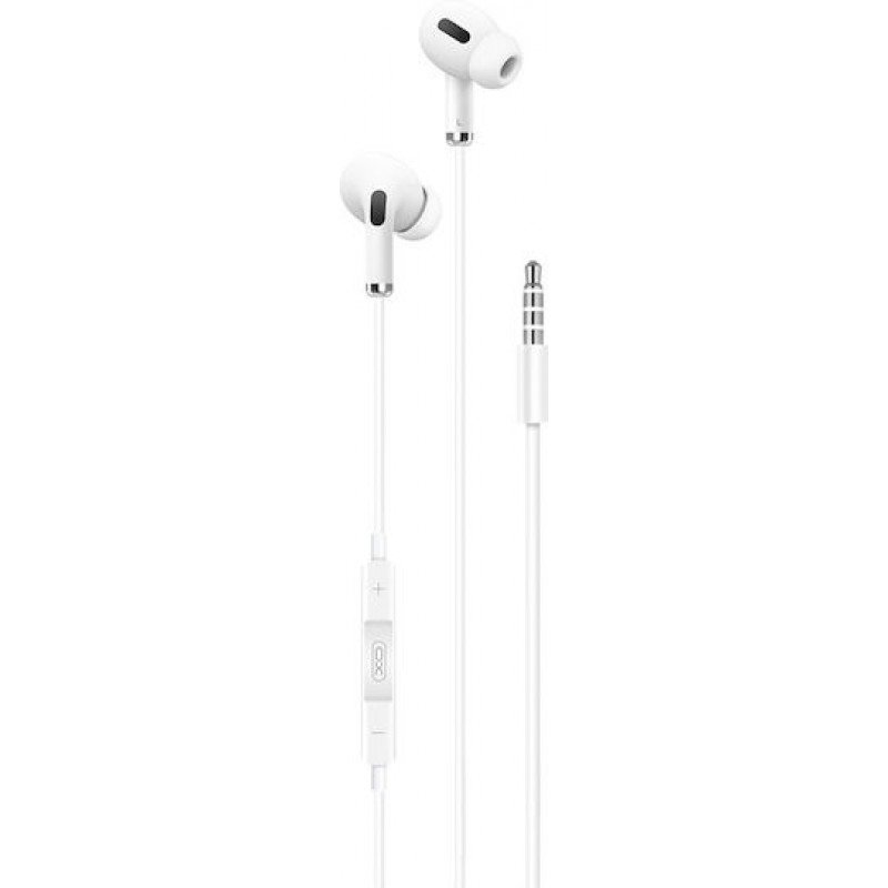 Earphones Ergonomic In-Ear Design With Mic White Ακουστικά & Μικρόφωνο Λευκά XO-EP22